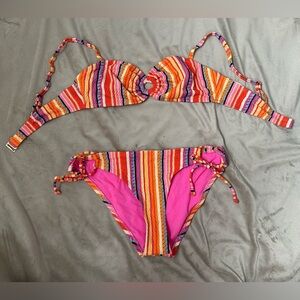 Jessica Simpson Multi-Colored Bikini Set